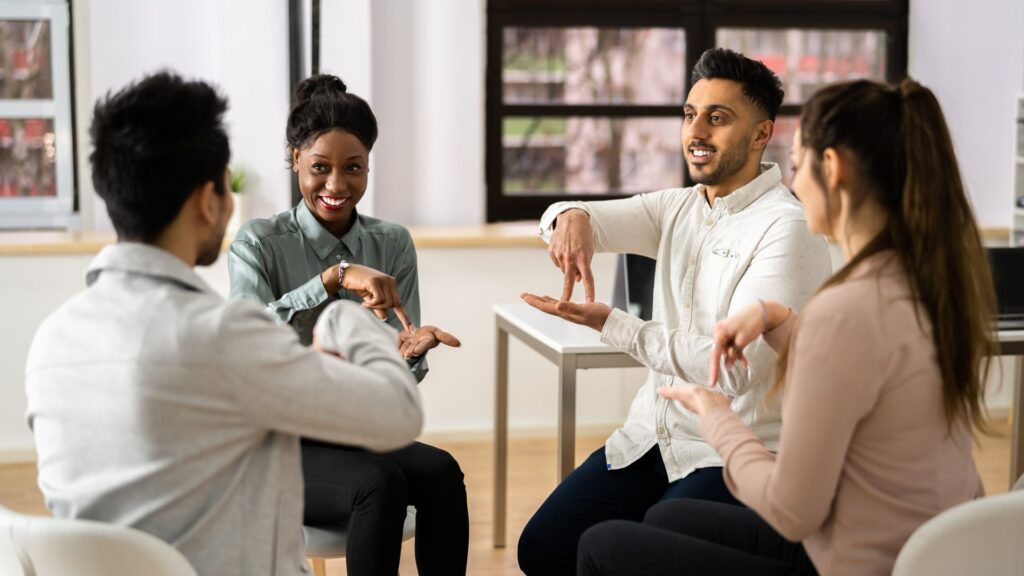 American Sign Language learning class